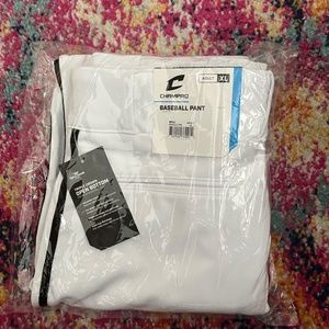 *50%OFF* Champro Adult Baseball Pants-Long Style Open Bottom-White w/ Black Line